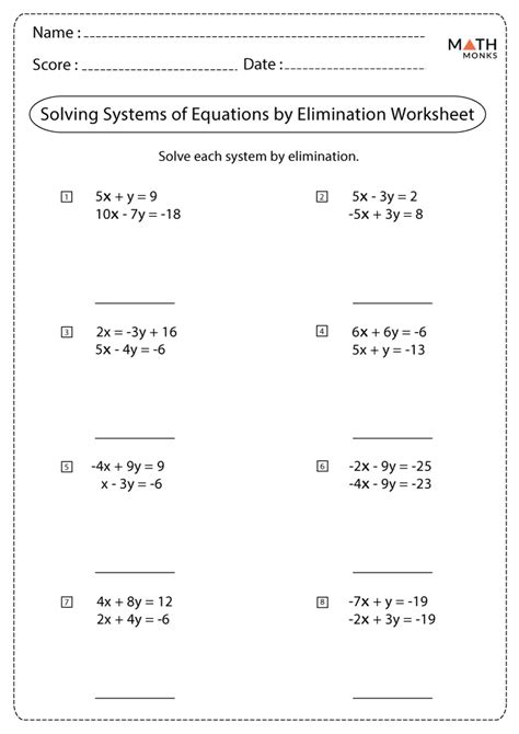 systems of equations worksheet pdf elimination